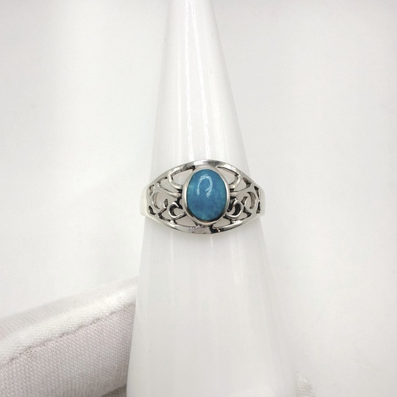 Jewelry - Genuine Turquoise .925 Sterling Silver Ring